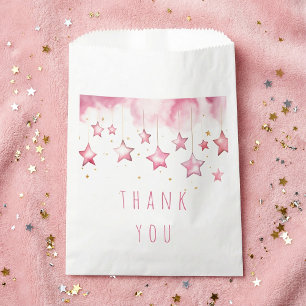Pink stars thank you favour bags