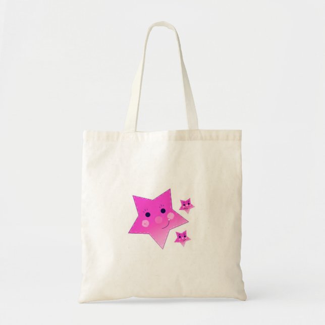 Pink Stars Tote Bag (Front)