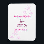 Pink stars Vow renewal anniversary wedding modern  Magnet<br><div class="desc">design</div>
