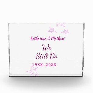 Pink stars Vow renewal anniversary wedding modern Photo Block