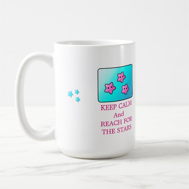 Pink Stars with Saying Coffee Mug (Left)