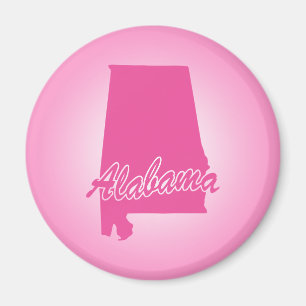 Pink State Alabama Magnet