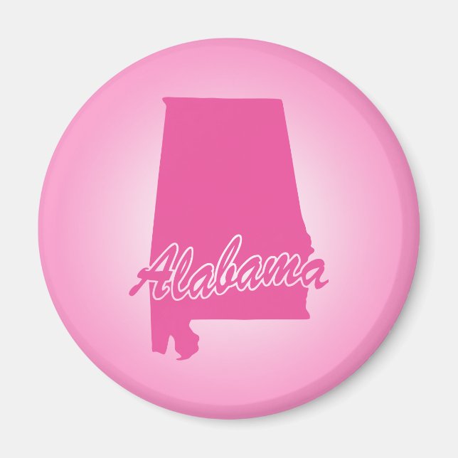 Pink State Alabama Magnet (Front)