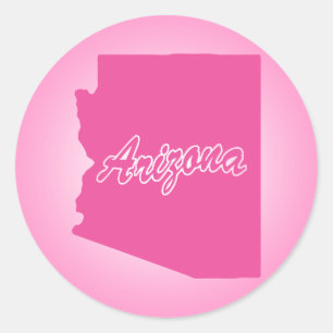 Pink State Arizona Classic Round Sticker