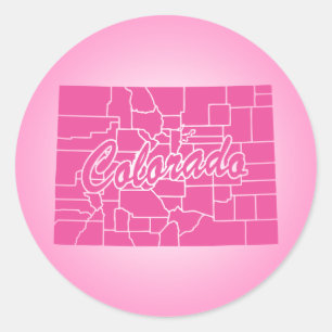 Pink State Colorado Classic Round Sticker
