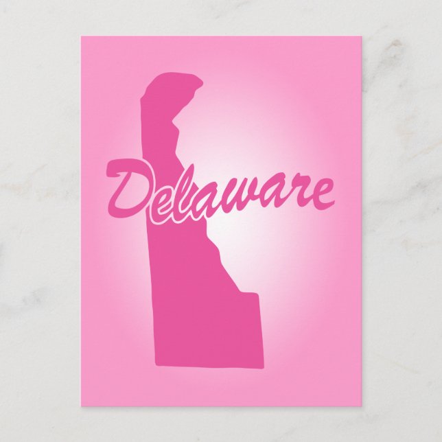 Pink State Delaware Postcard (Front)