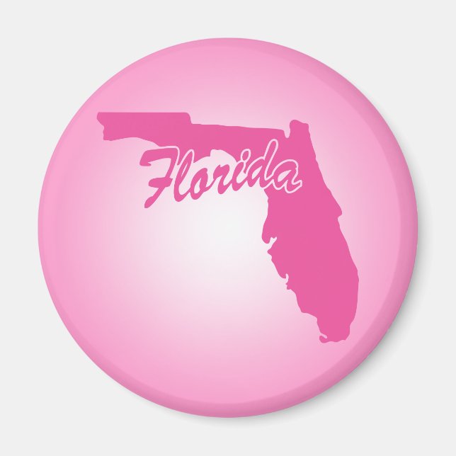 Pink State Florida Magnet (Front)