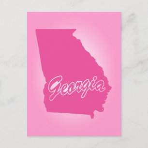 Pink State Georgia Postcard
