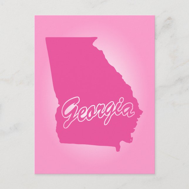Pink State Georgia Postcard (Front)