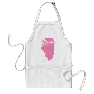 Pink State Illinois Adult Apron
