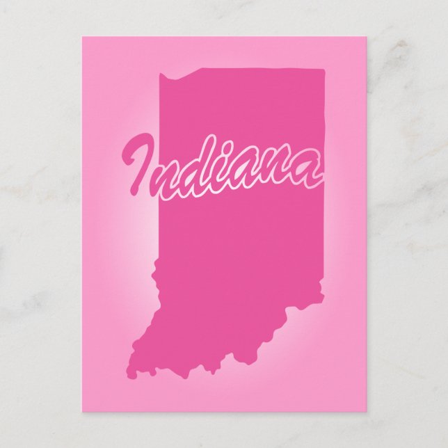 Pink State Indiana Postcard (Front)