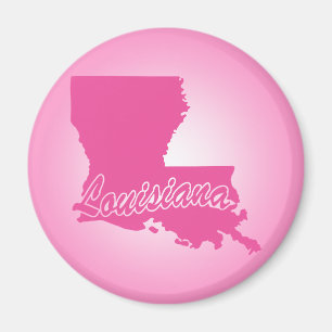 Pink State Louisiana Magnet