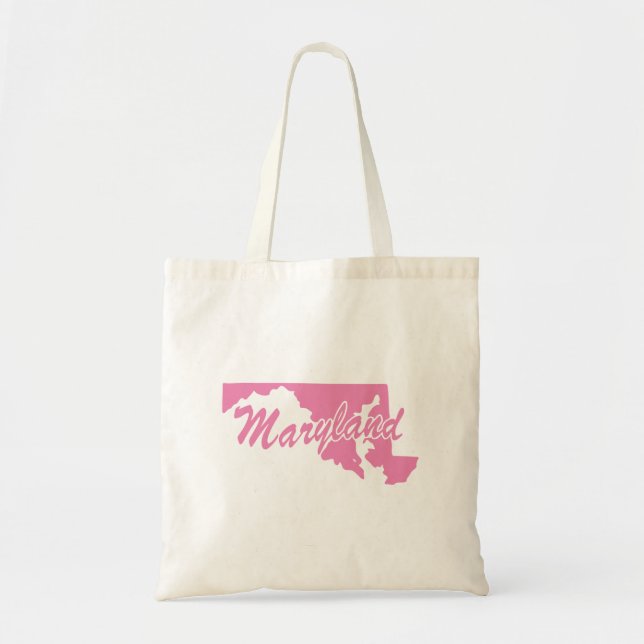 Pink State Maryland Tote Bag (Front)