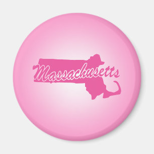 Pink State Massachusetts Magnet