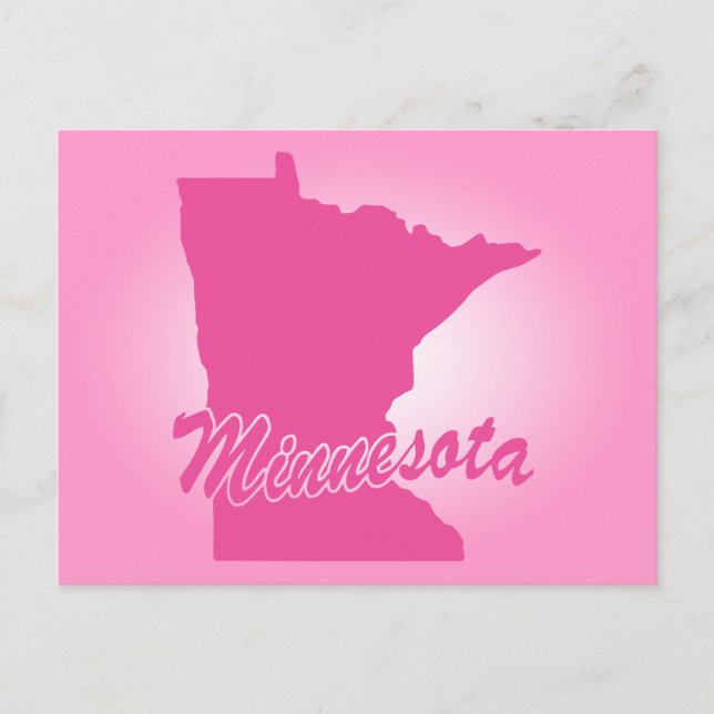 Pink State Minnesota Postcard (Front)