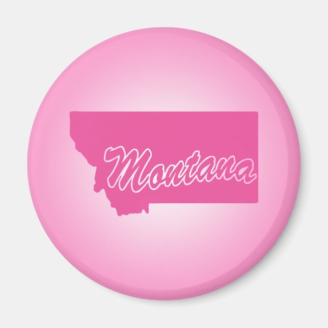 Pink State Montana Magnet (Front)