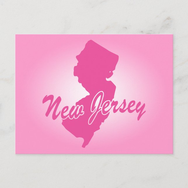 Pink State New Jersey Postcard (Front)