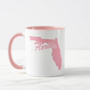Pink State Of Florida Shape Mug