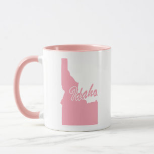 Pink State Of Idaho Shape Mug