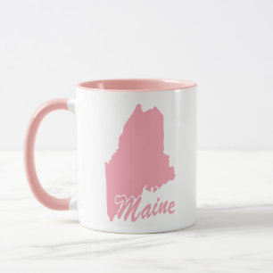 Pink State Of Maine Shape Mug