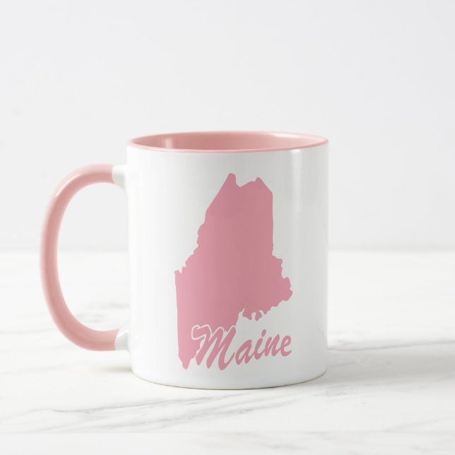 Pink State Of Maine Shape Mug (Left)