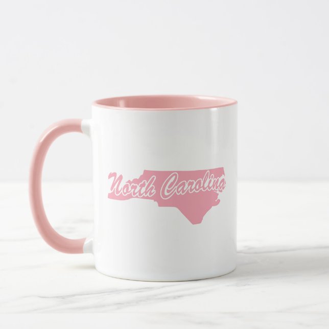 Pink State Of North Carolina Shape Mug (Left)