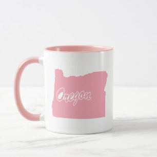 Pink State Of Oregon Shape Mug