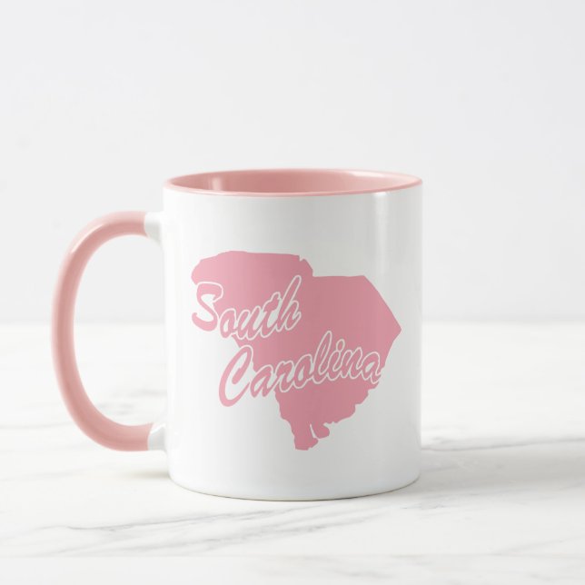 Pink State Of South Carolina Shape Mug (Left)
