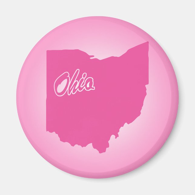 Pink State Ohio Magnet (Front)