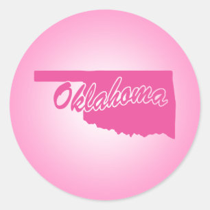 Pink State Oklahoma Classic Round Sticker
