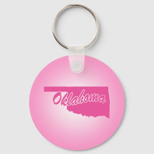 Pink State Oklahoma Keychain