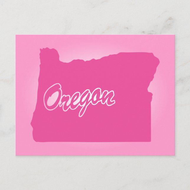 Pink State Oregon Postcard (Front)