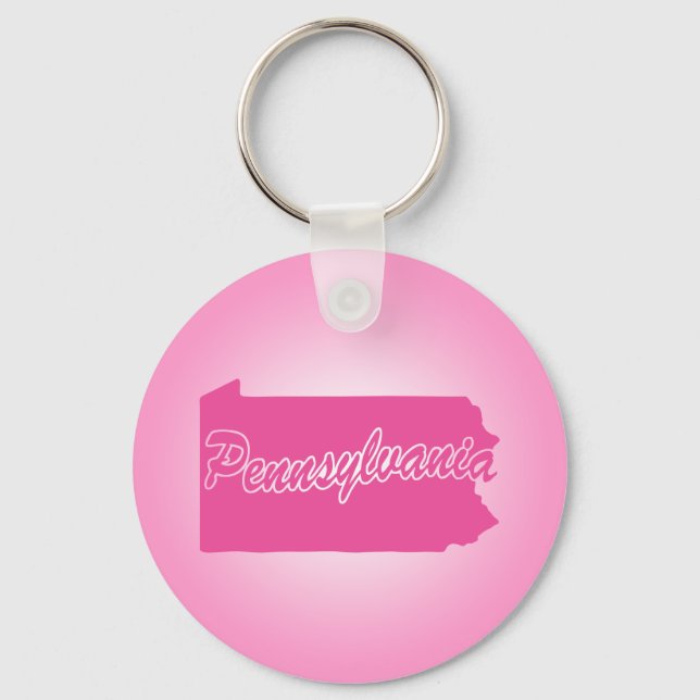 Pink State Pennsylvania Keychain (Front)