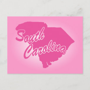 Pink State South Carolina Postcard