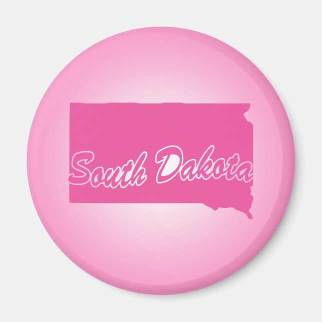 Pink State South Dakota Magnet (Front)