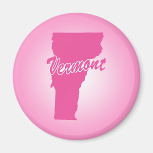 Pink State Vermont Magnet