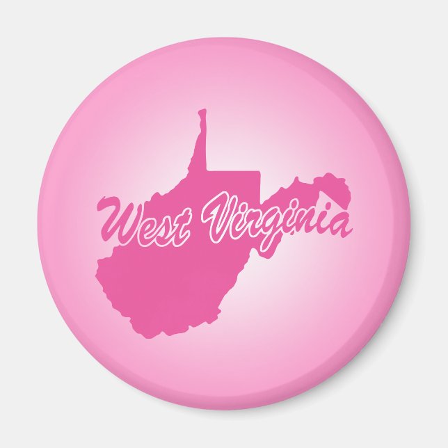 Pink State West Virginia Magnet (Front)