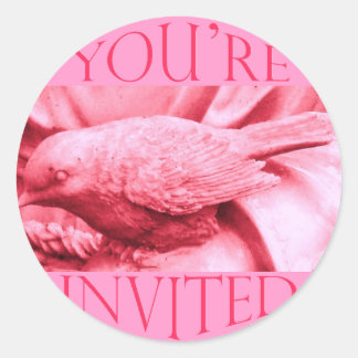Pink Statuary Bird Classic Round Sticker