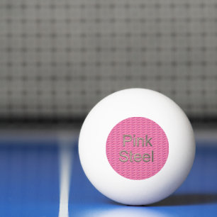 Pink Steel 3-star white ping pong ball