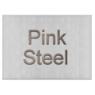 Pink Steel white glass cutting board
