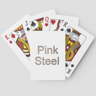 Pink Steel white Poker playing cards
