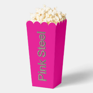 Pink Steel word vertical fuchsia popcorn boxes