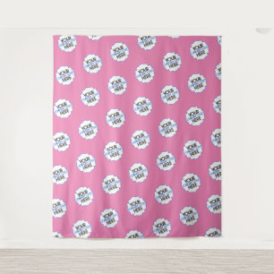 Pink Step and Repeat Backdrop Business Logo Tapestry