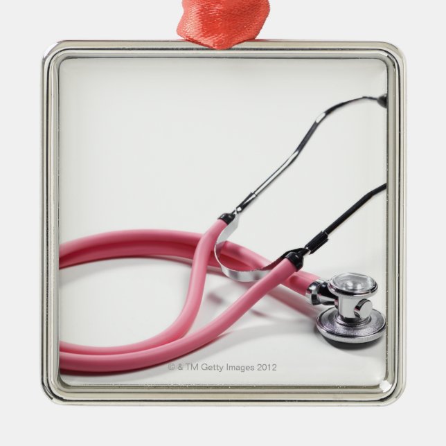 Pink Stethoscope Metal Tree Decoration (Front)