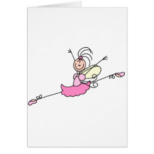 Pink Stick Ballerina Angel Card