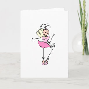 Pink Stick Ballerina Four Card