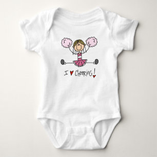 Pink Stick Figure Cheerleader T-shirts and Gifts
