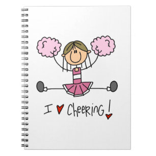 Pink Stick Figure Cheerleader T-shirts and Gifts Notebook
