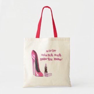Pink Stiletto and Lipstick Girls' Night Out Party  Tote Bag