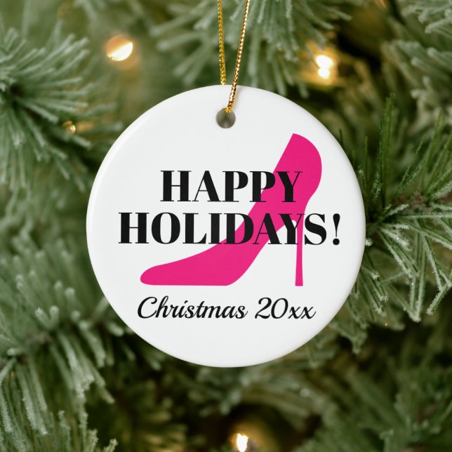 Pink stiletto Christmas tree ornament gift (Tree)